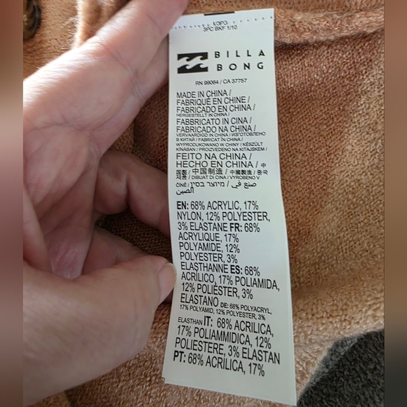 Billabong Womens Summer Lovin Striped Cropped Cardigan size Small - Picture 5 of 7